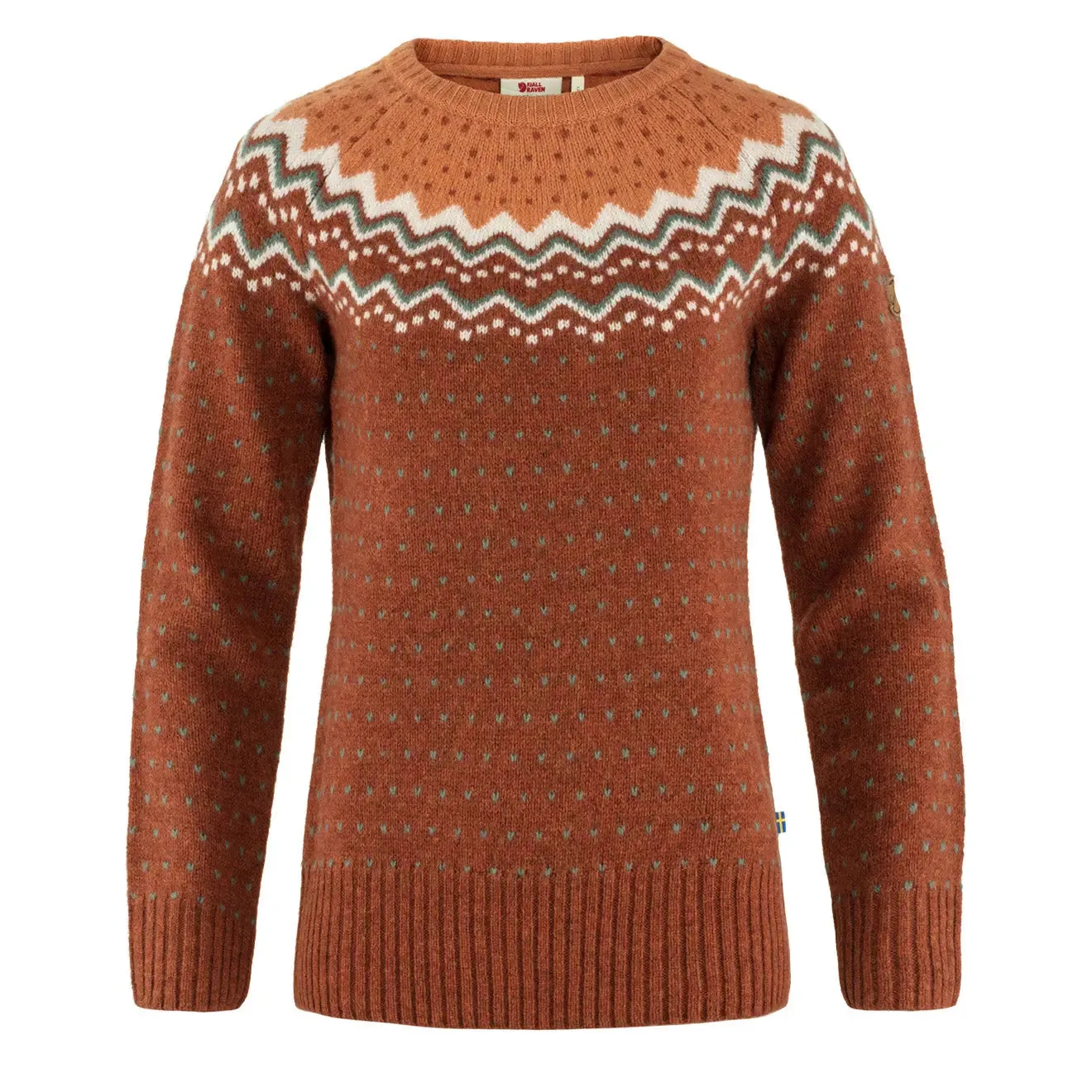 Fjallraven Womens Ovik Knit Sweater Autumn Leaf / Desert Brown