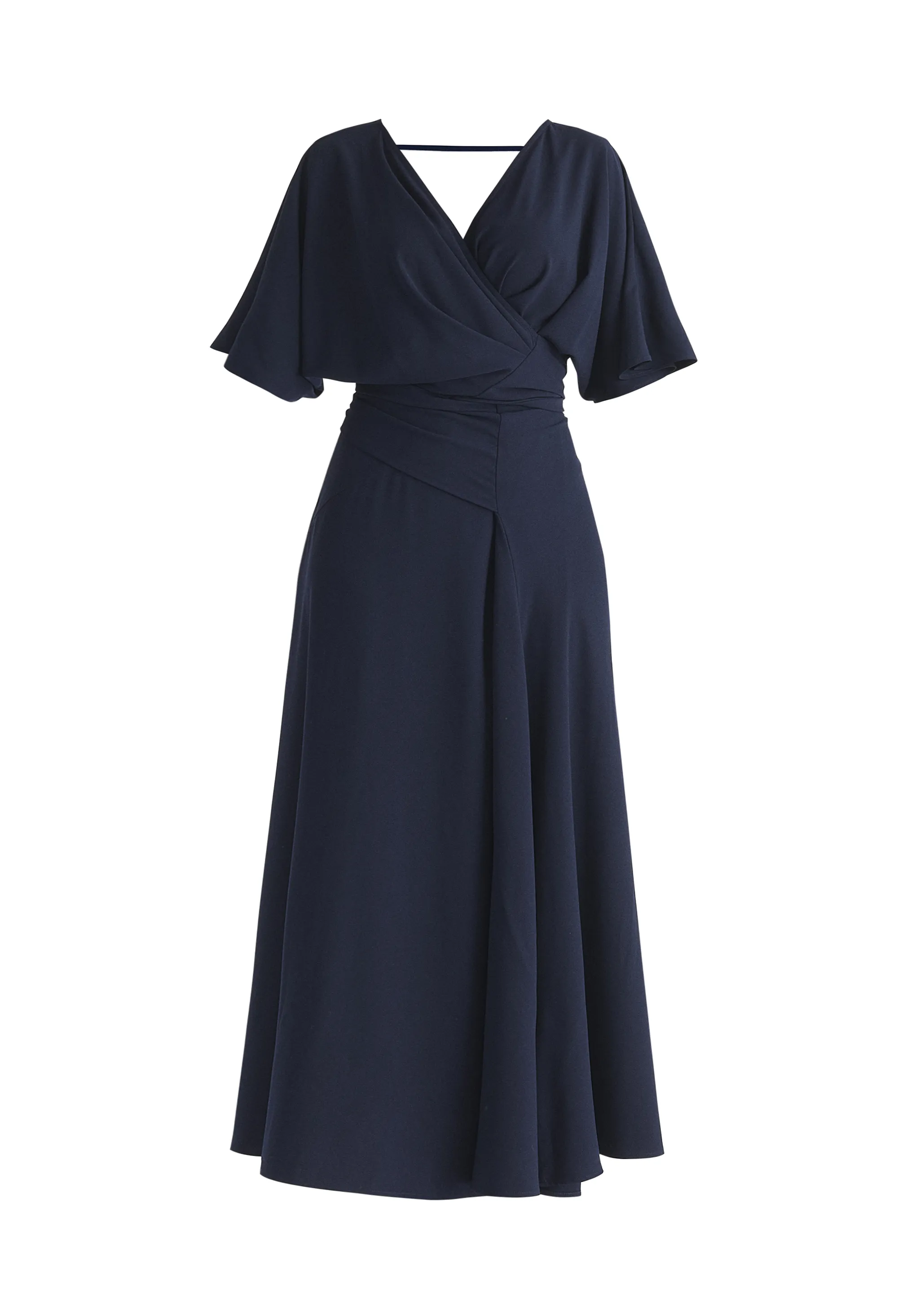 Flare Sleeves Maxi Wrap Dress