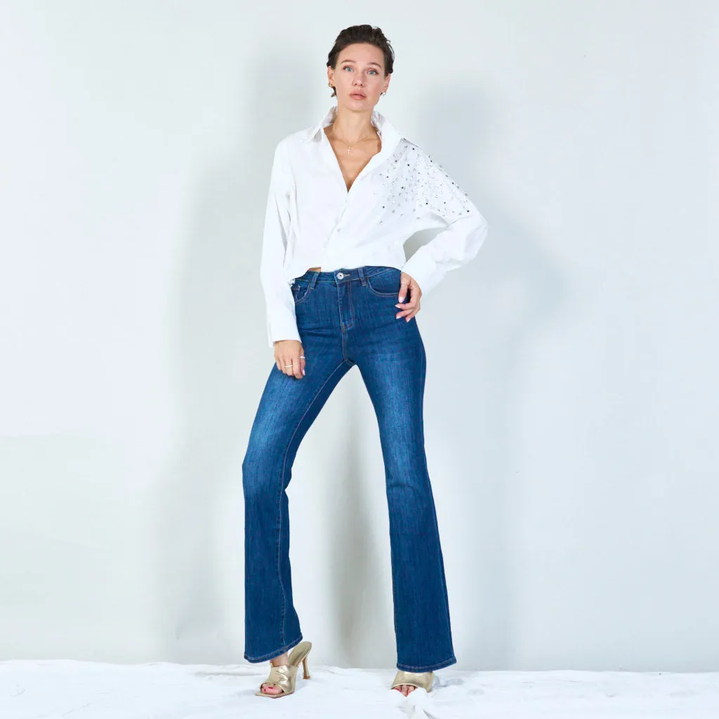 Flattering high-waisted bootcut jeans wholesale