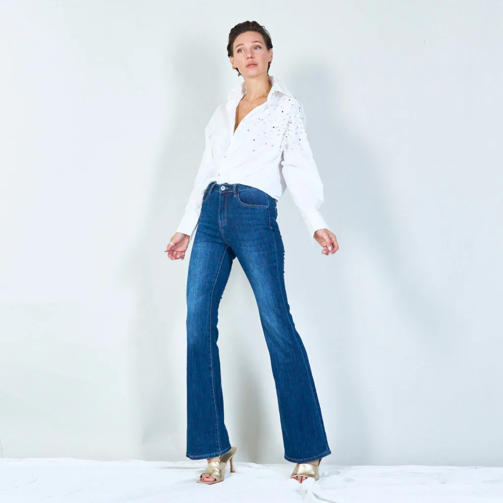 Flattering high-waisted bootcut jeans wholesale