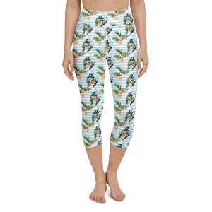 Floral Anchor Yoga Capris