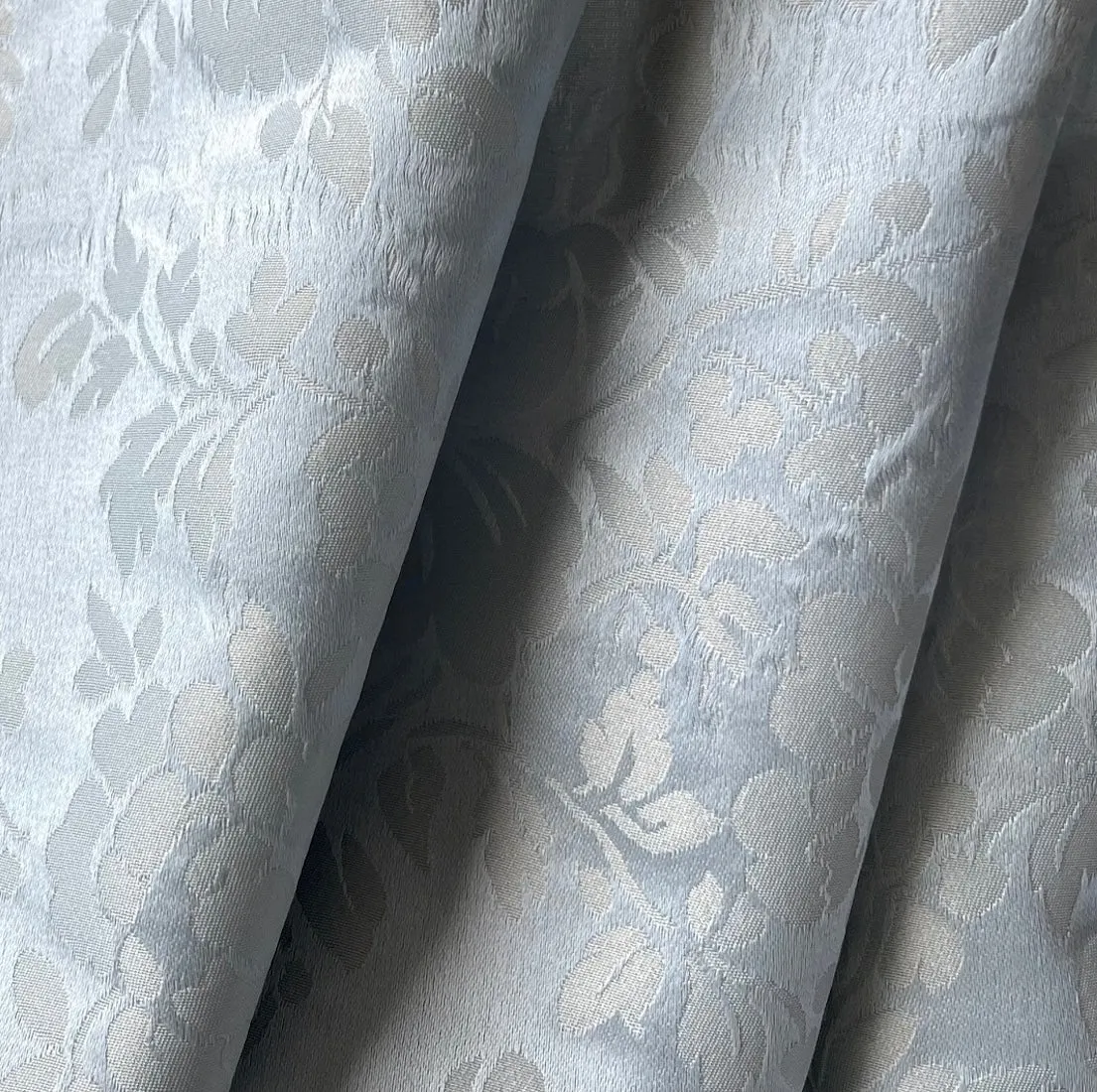 Floral Powder Blue Silk Blend Jacquard (Made in Italy)