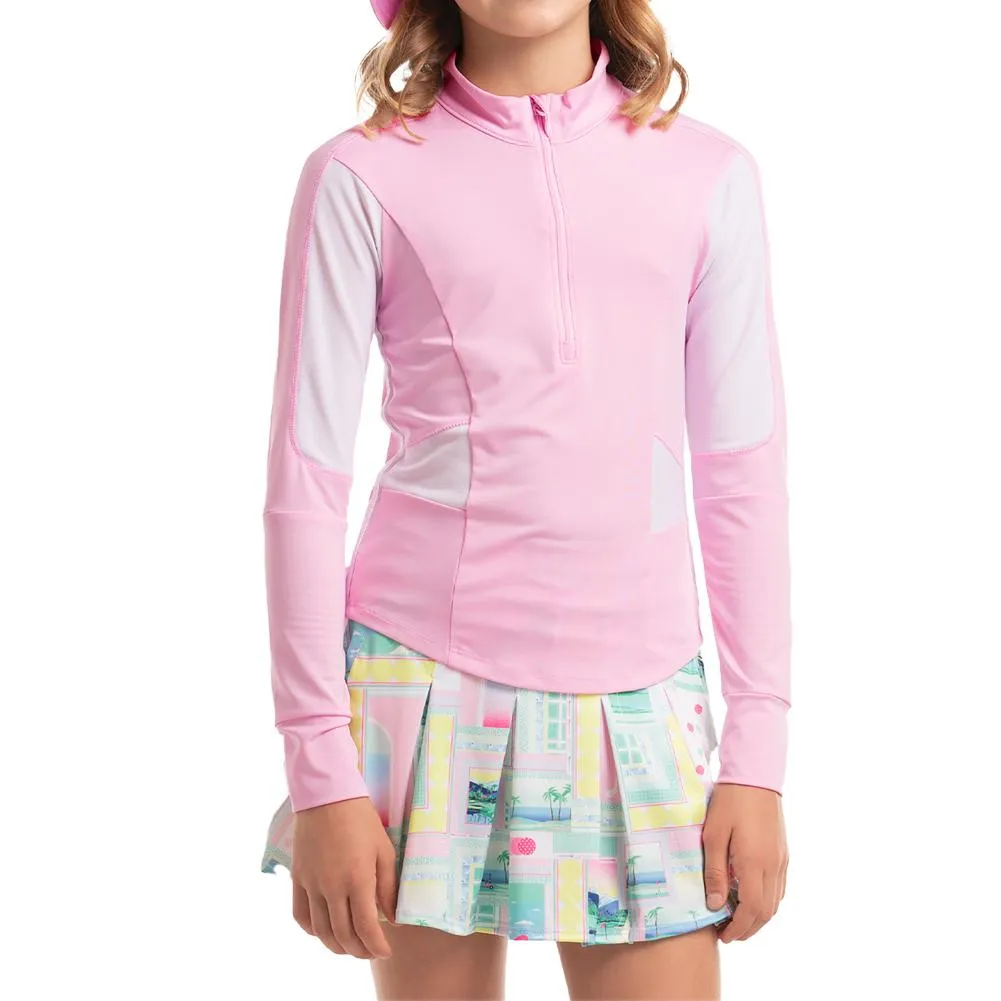 Girl's Girl Power 1/4 ZIp Long Sleeve Tennis Top