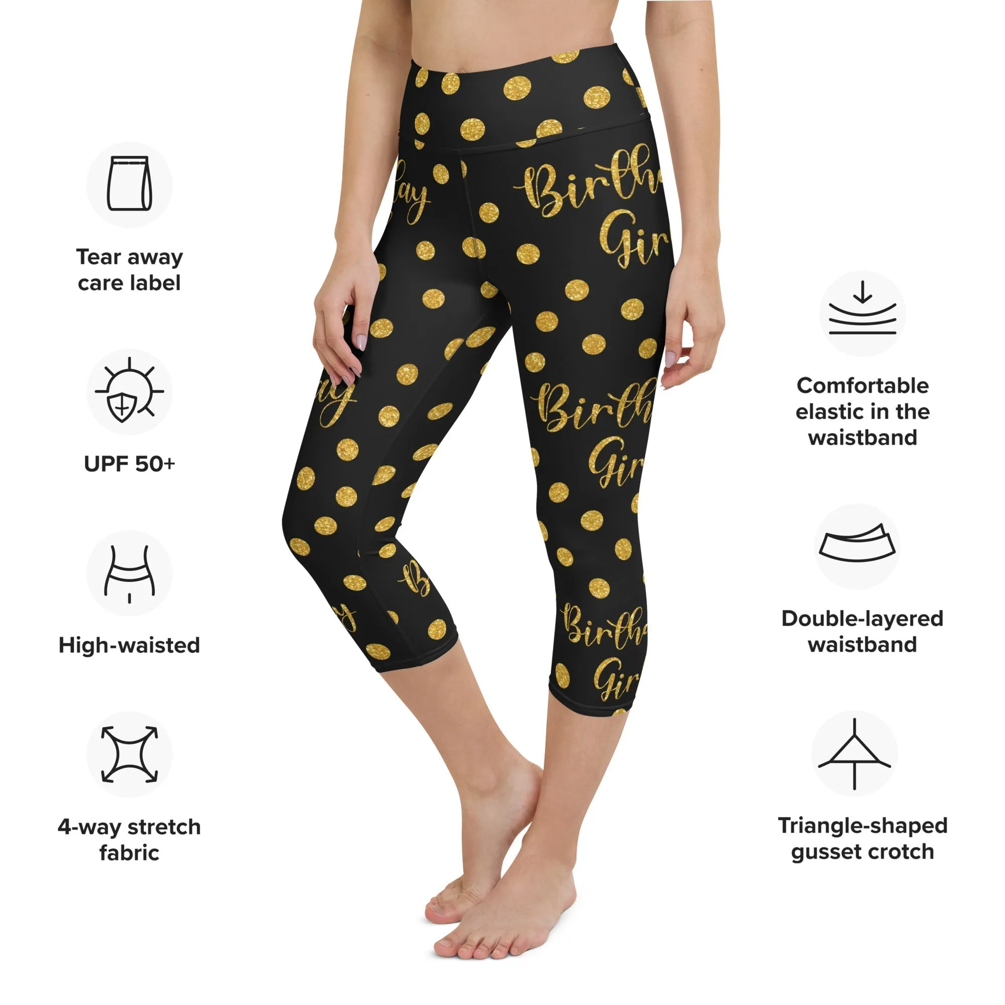 Golden Birthday Girl Yoga Capris