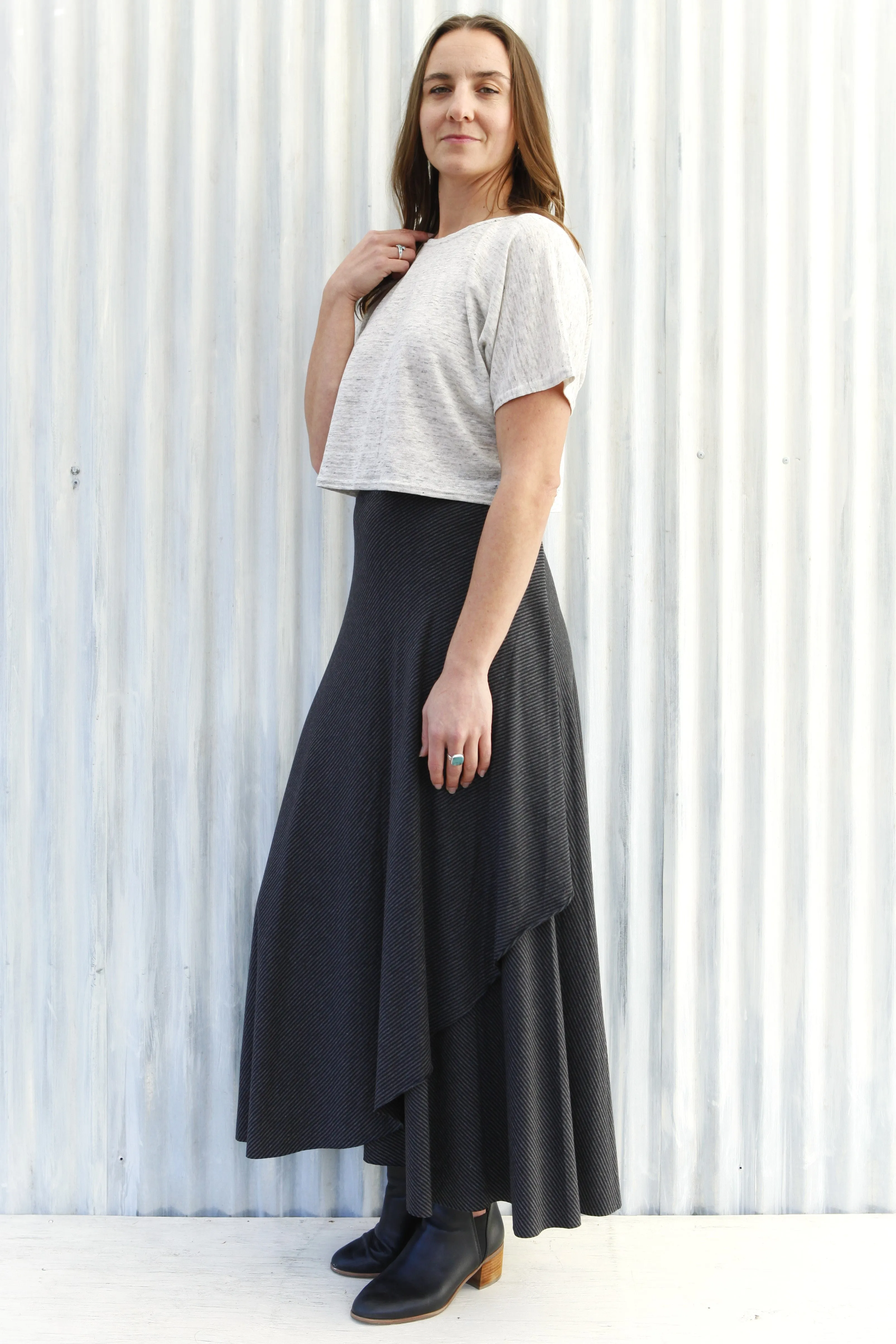 Granite Stripe Maxi Wrap Skirt