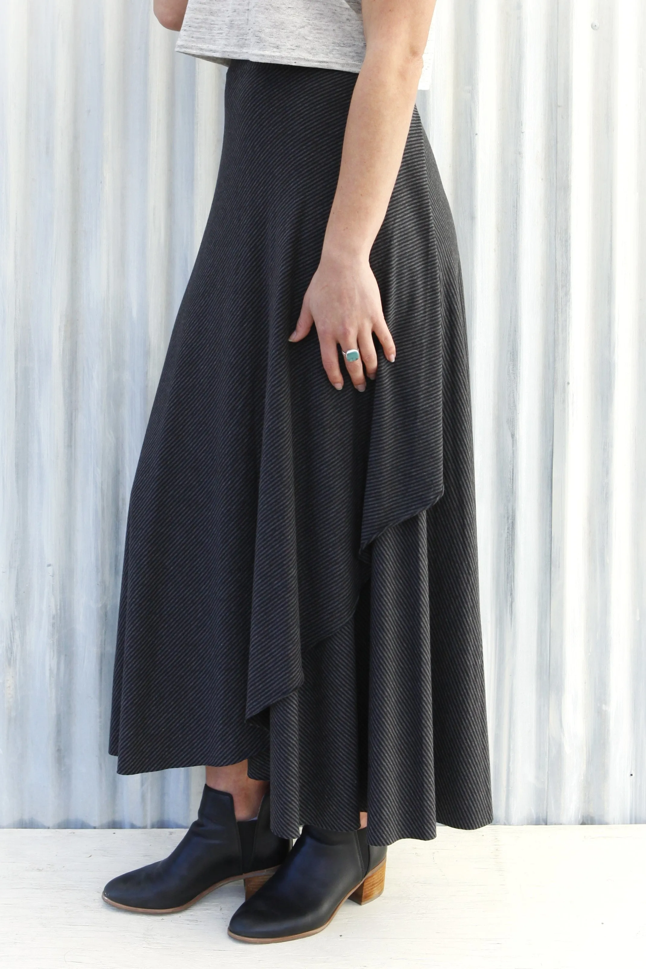 Granite Stripe Maxi Wrap Skirt