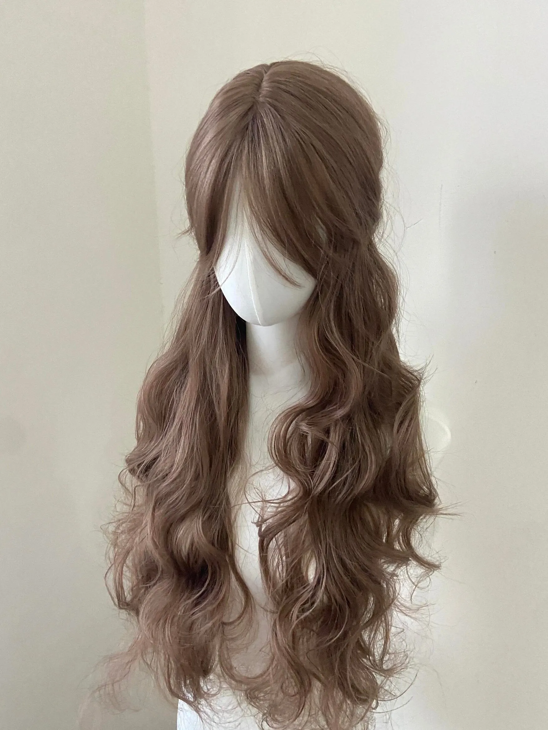 Hannah Rose Long Curly brown Wig with bangs