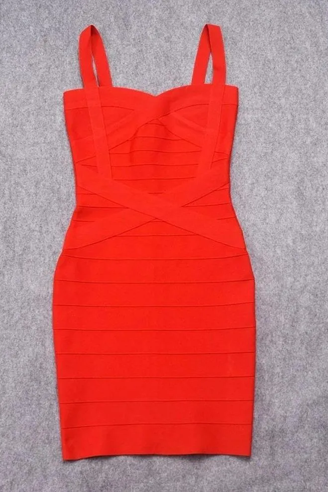 Heidi Bandage Mini Dress - Lipstick Red