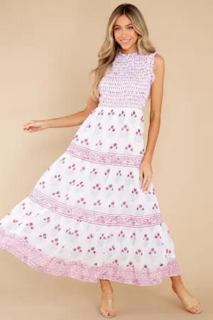 Indica Pink Sleeveless Smocked Maxi Dress