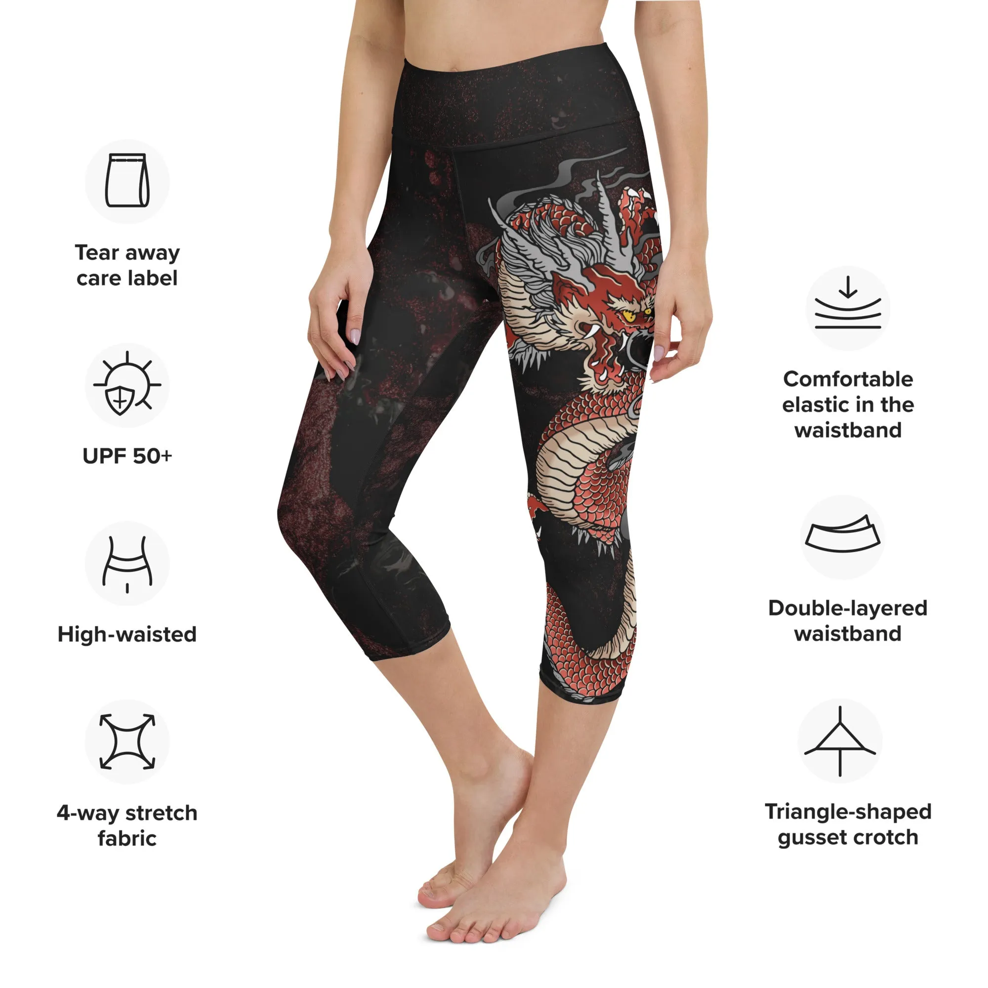 Japanese Dragon Yoga Capris