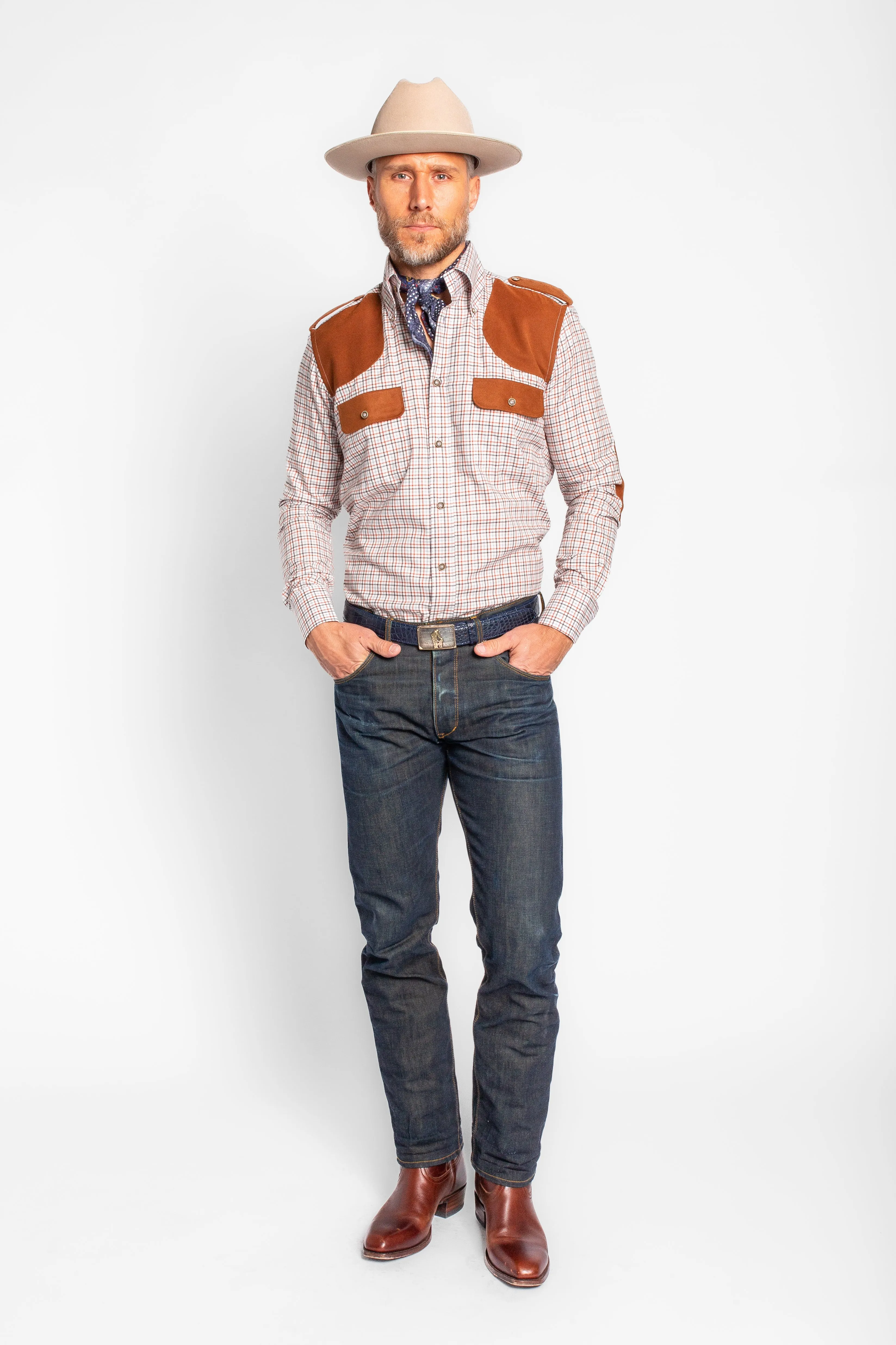 JD Field Shirt in Burnt Orange Plaid