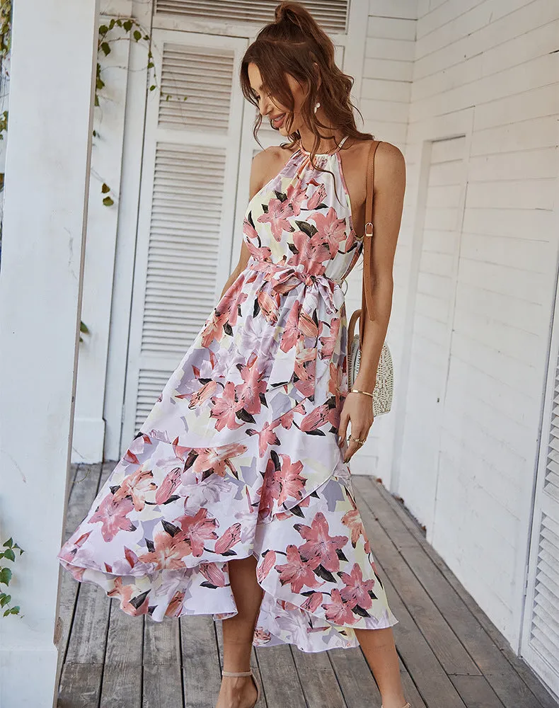 JuliaFashion - 2024Sleeveless Floral Print Bohemian Long Party Beach Dress