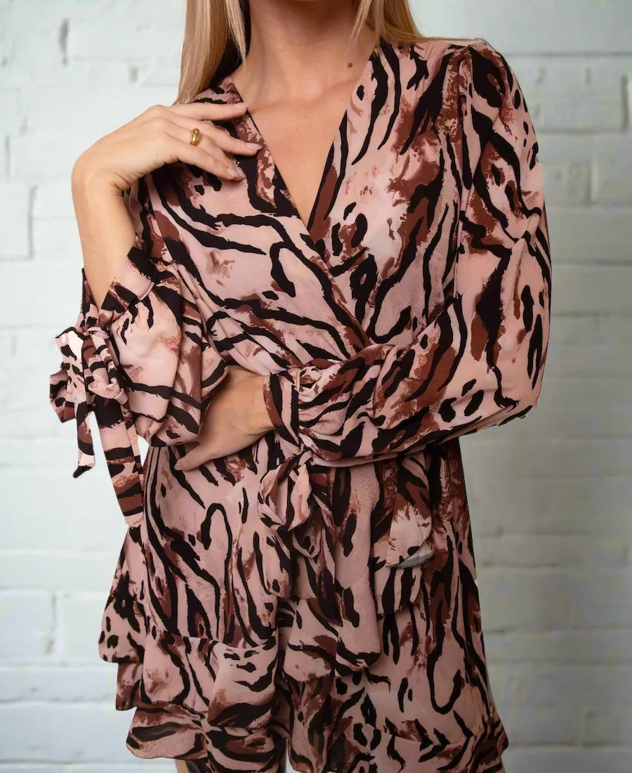 Leopard Printed Wrap Dress