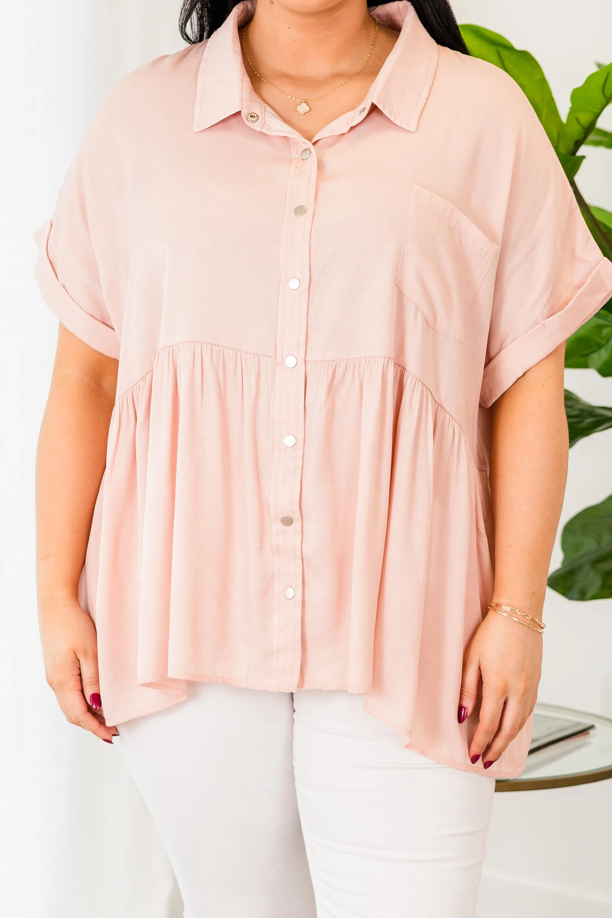 Let's Be Practical Top, Light Pink