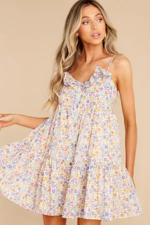 Make It Last Forever Ivory Multi Floral Print Cotton Dress