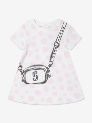 MARC JACOBS Baby Girls Spotted Bag Print Dress in Ivory