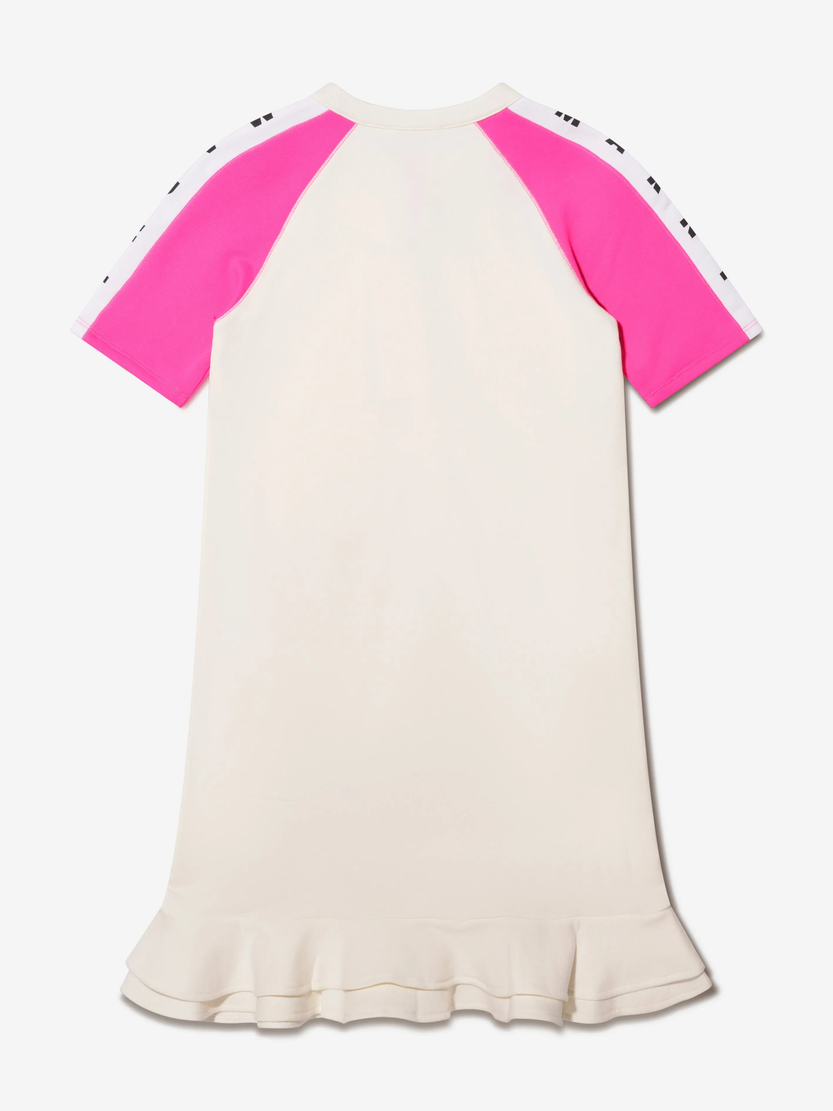 MARNI Girls Half Zip Logo Dress in Ivory