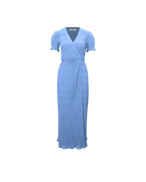 MIRELLA SHORT SLEEVE WRAP DRESS CORNFLOWER