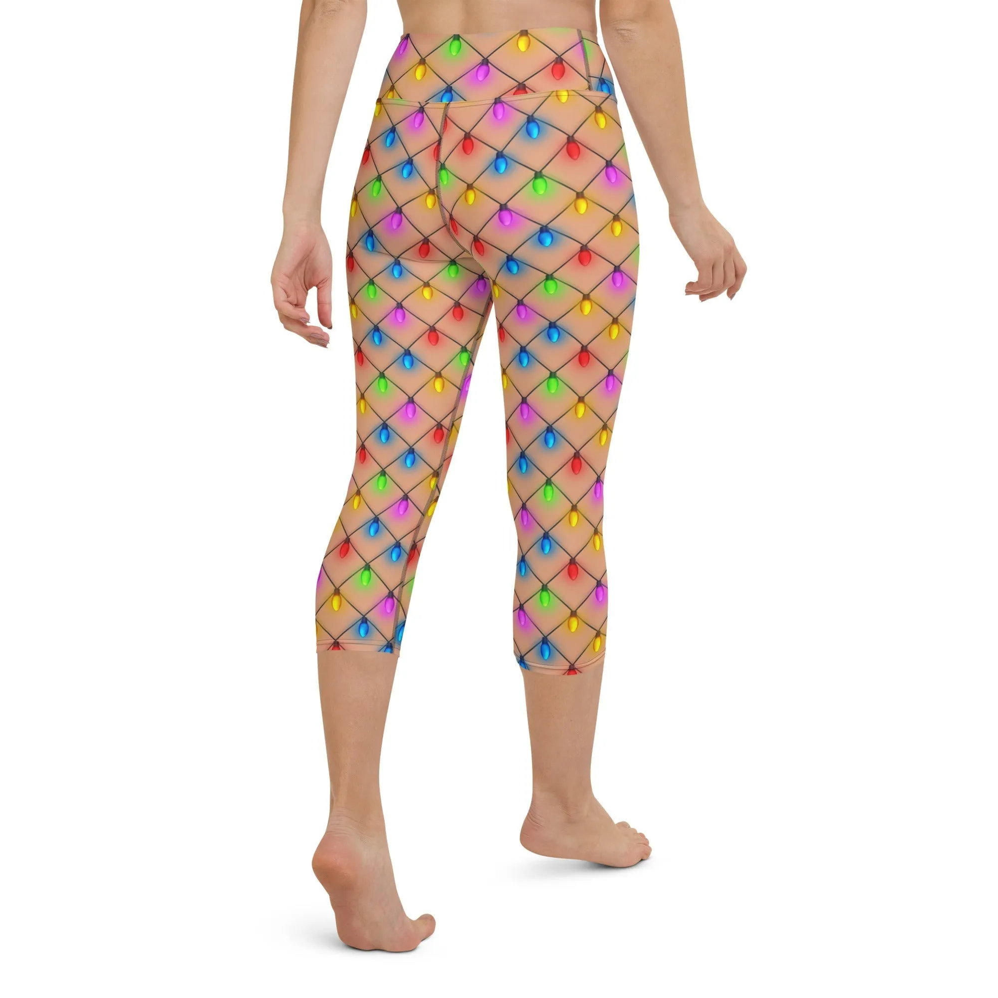 Naughty Christmas Lights Yoga Capris