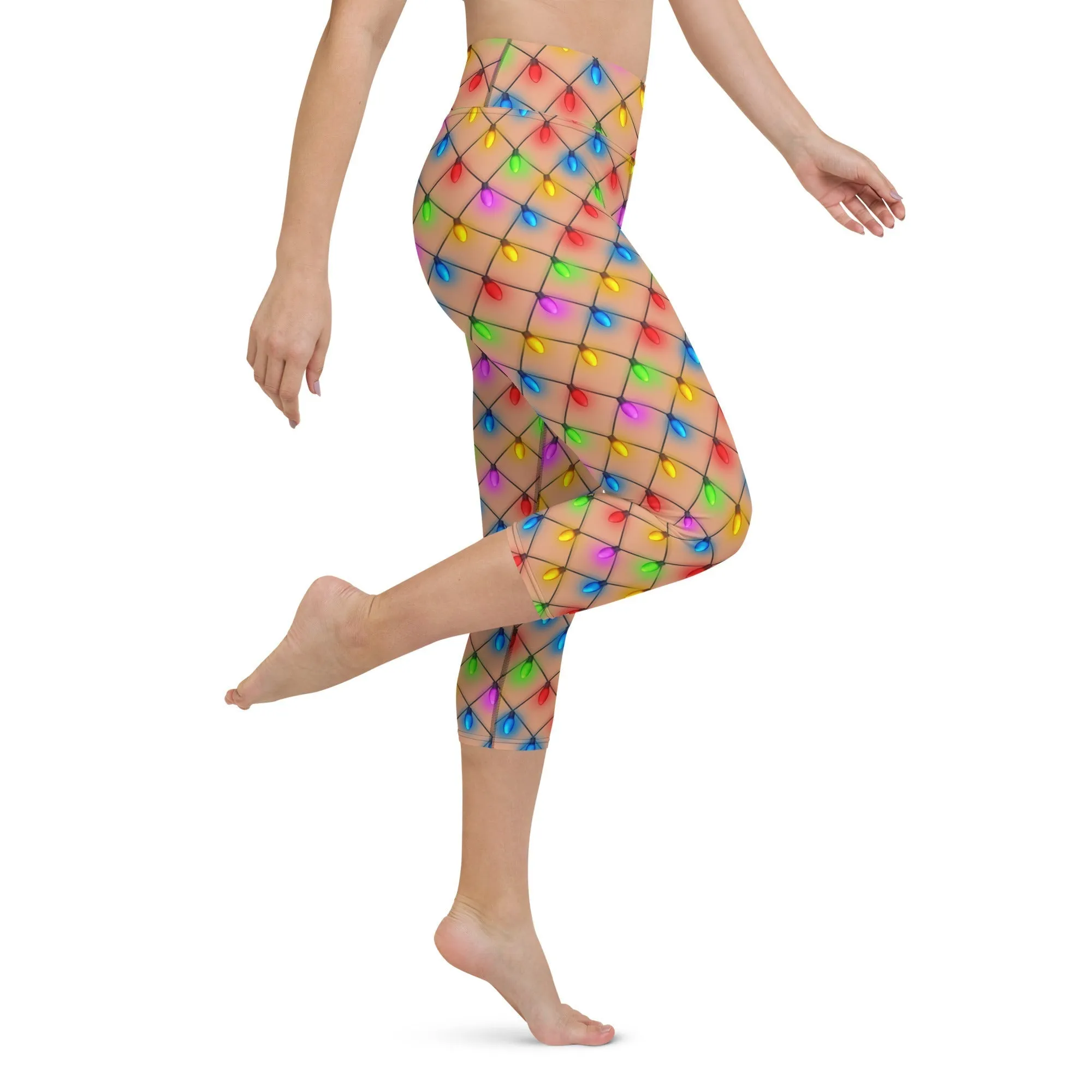 Naughty Christmas Lights Yoga Capris