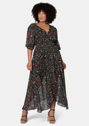 Next Universe Rose Print Maxi Dress