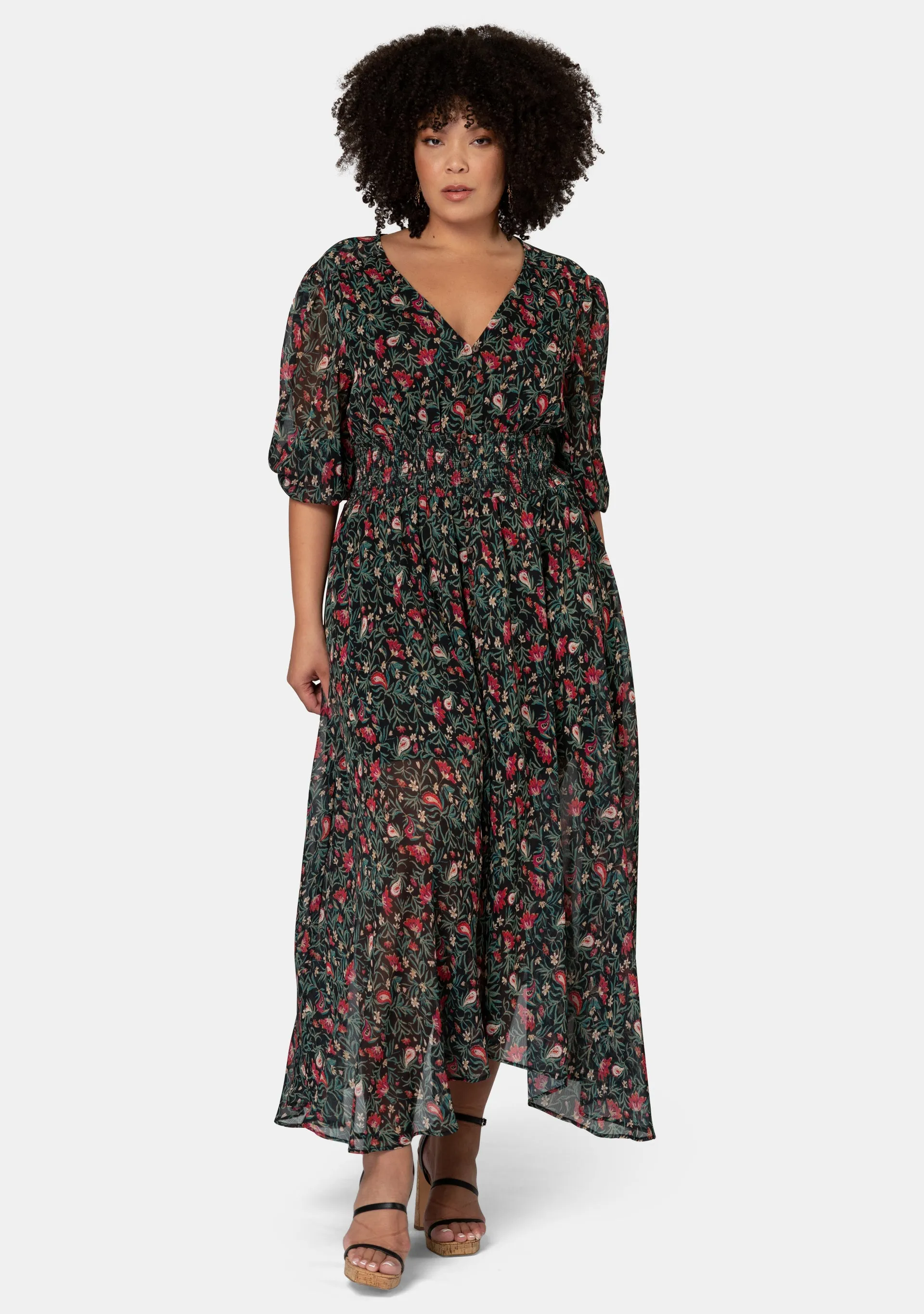 Next Universe Rose Print Maxi Dress