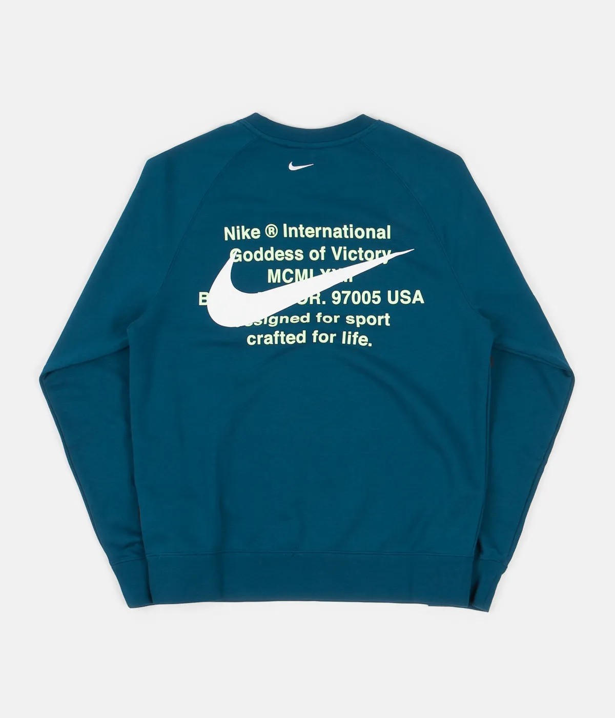 Nike Swoosh Terry Crewneck Sweatshirt - Blue Force / Barely Volt