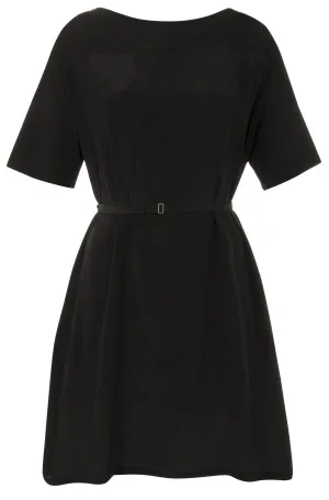 Outsider T-shirt dress with belt in black