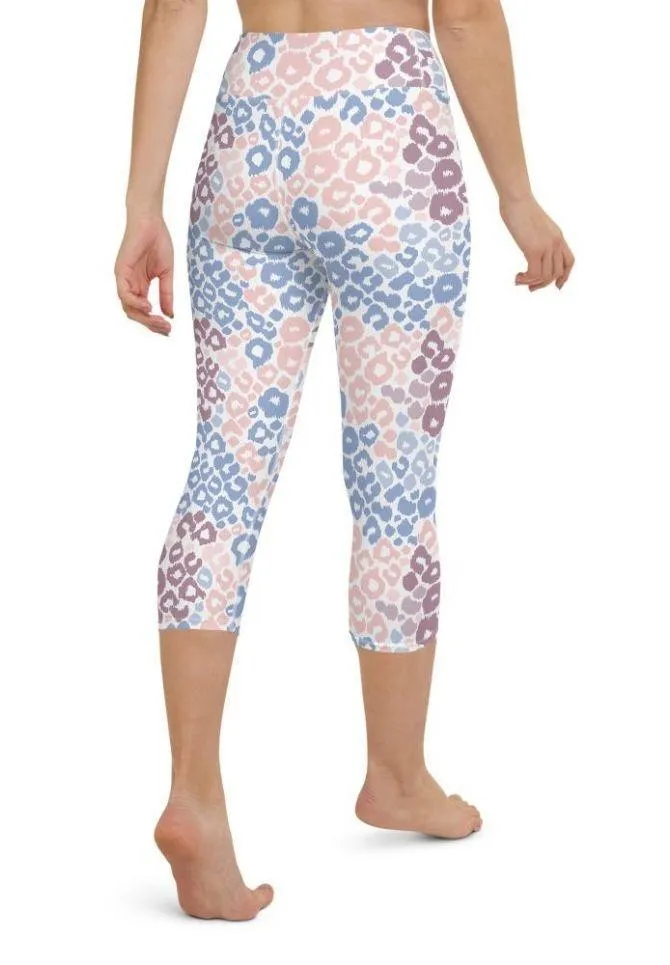 Pastel Leopard Print Yoga Capris