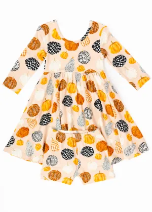 Patterned Pumpkins Twirl Dress