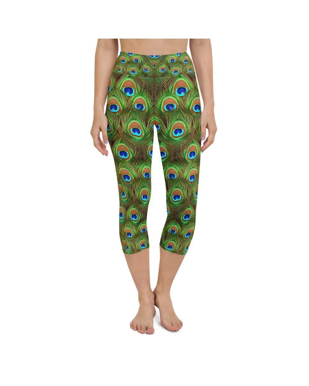 Peacock Feathered Yoga Capris