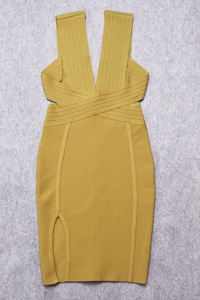 Pia Bandage Dress - Olive Green