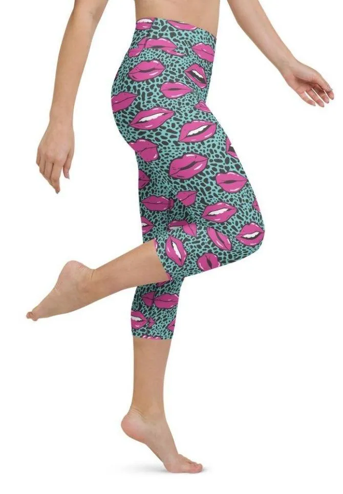 Pop Art Lips Yoga Capris