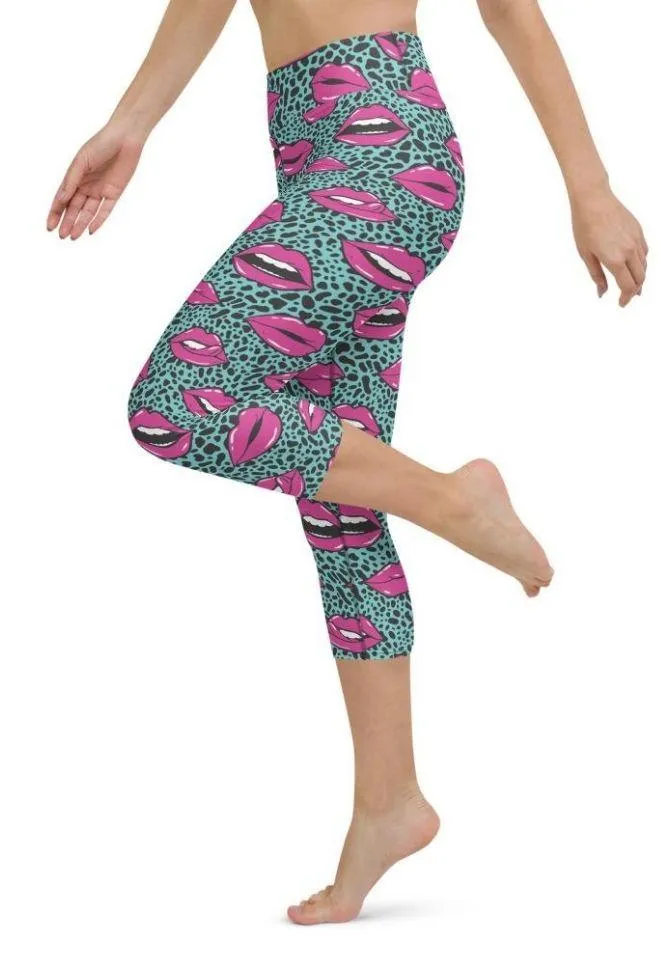 Pop Art Lips Yoga Capris