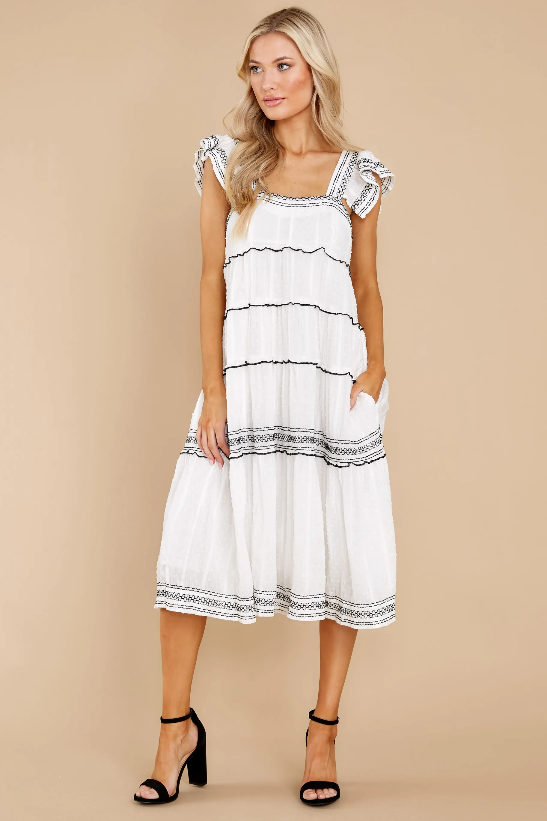 Pop The Question White Midi Dress