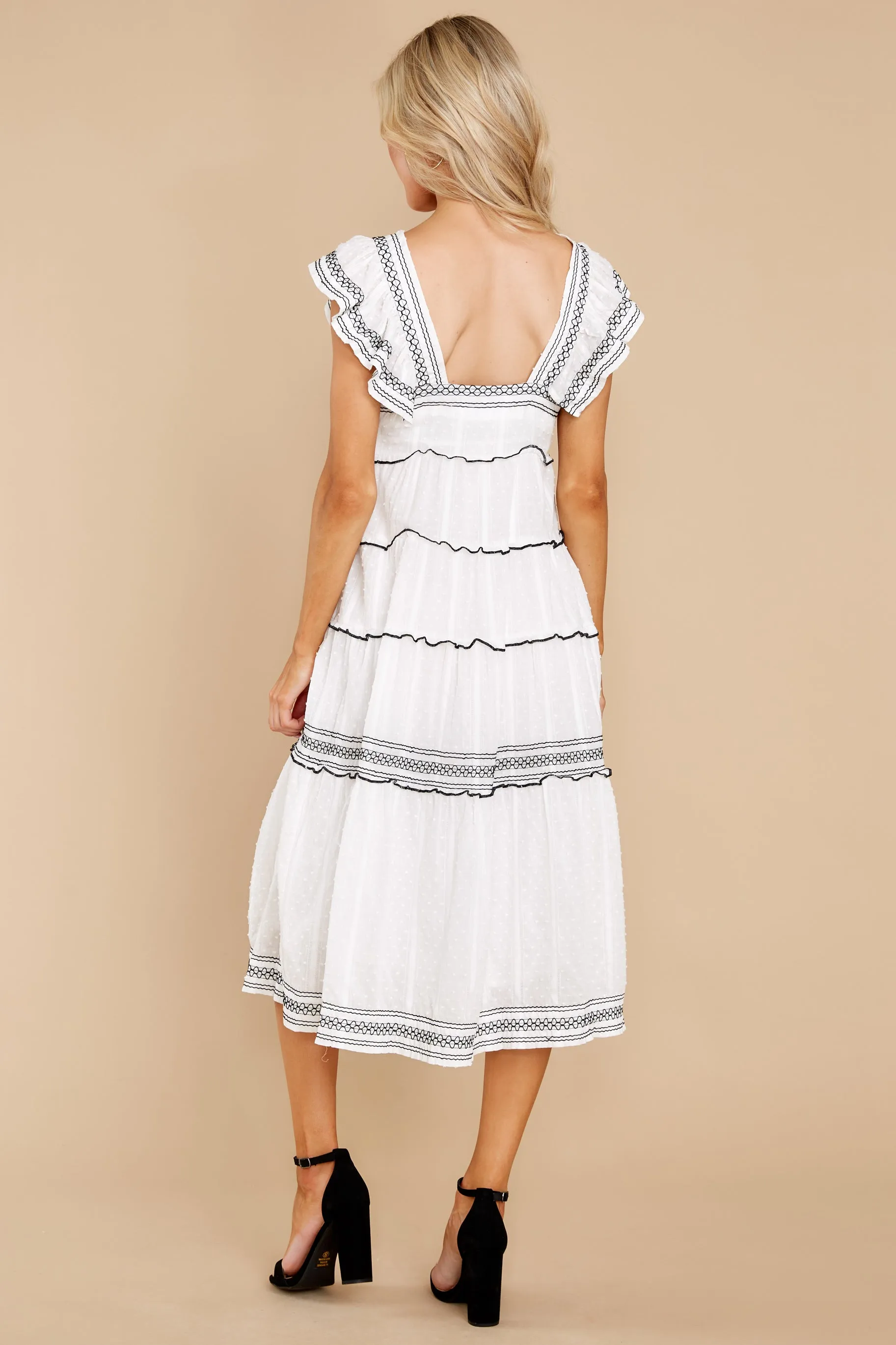 Pop The Question White Midi Dress