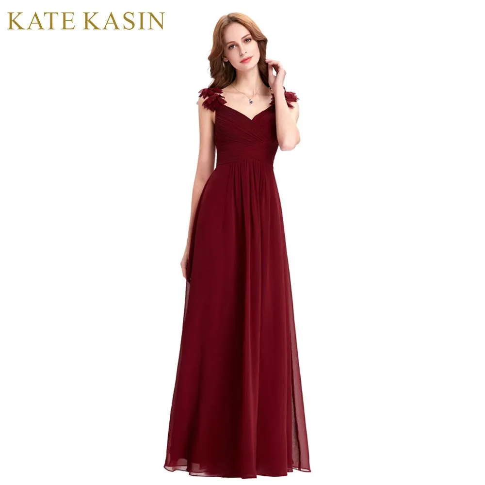 Real Photo Floor Length Long Evening Dresses Kleider Lang Elegant Party Dress Formal Gown Red Burgundy Evening Dress ST79