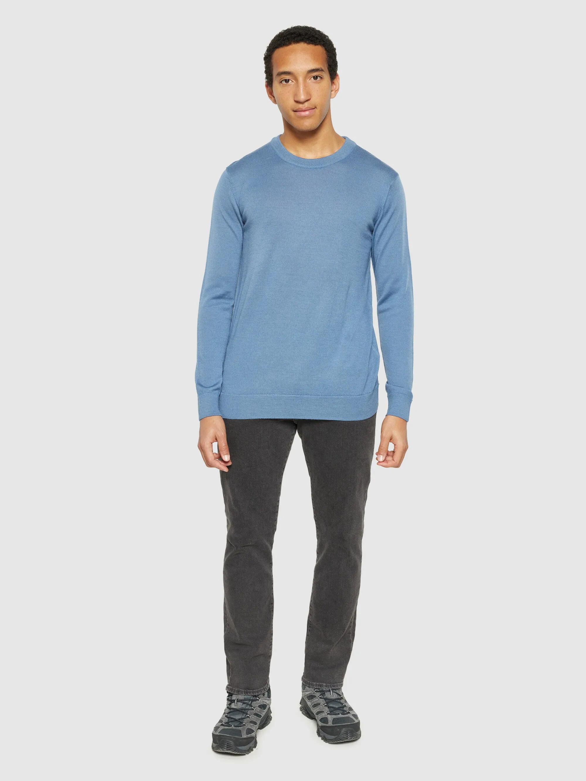 Regular merino knit crew neck - RWS - Moonlight Blue