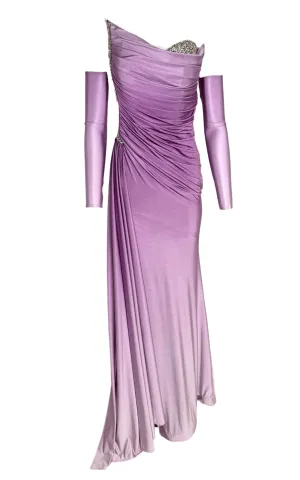 Rhinestone Embellished Purple Ombre Gown