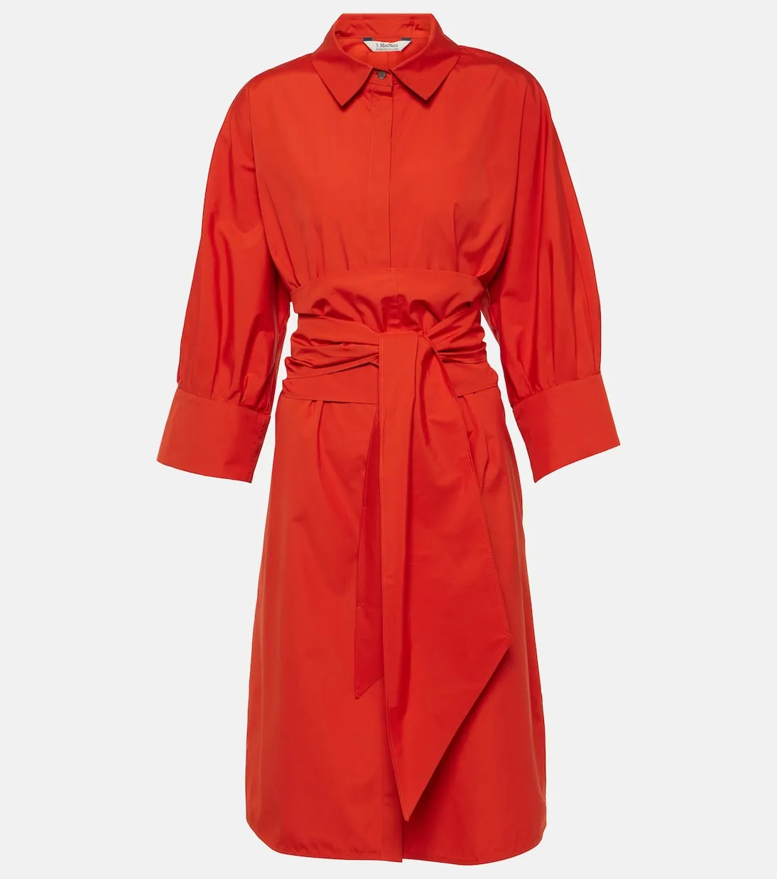 'S Max Mara' cotton poplin shirt dress, orange