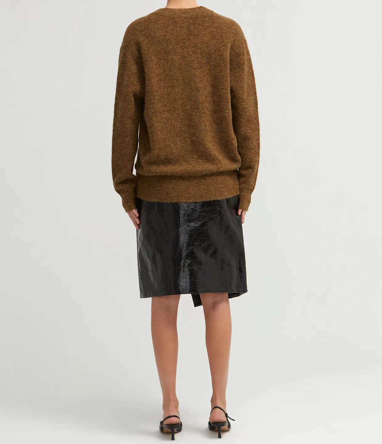 Sawyer Longline V Neck Sweater in Tobacco