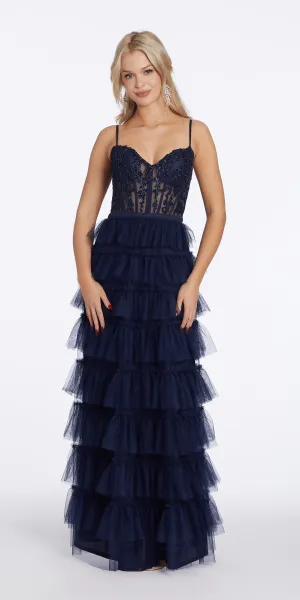 Sweetheart Corset Tulle Tiered Dress