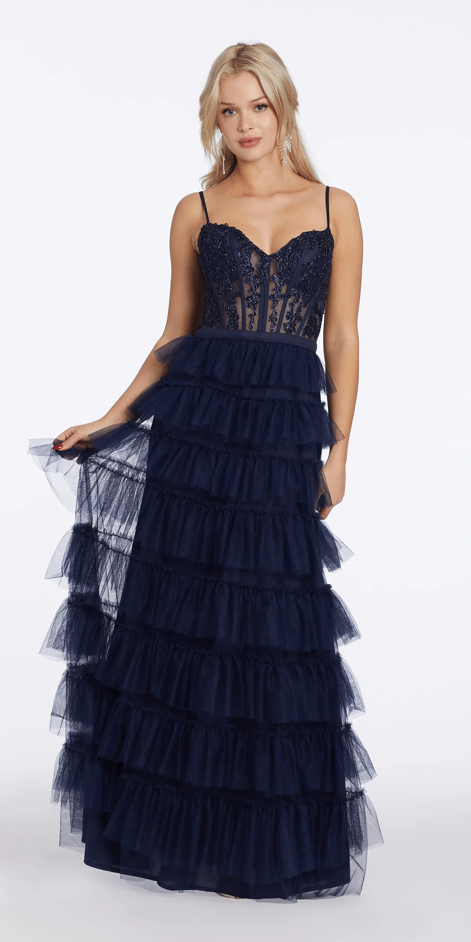 Sweetheart Corset Tulle Tiered Dress