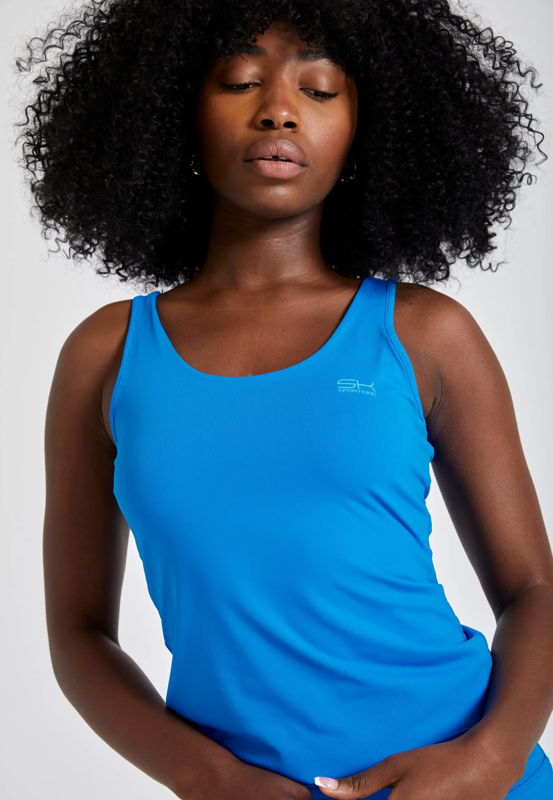 Tennis tank top, cyan blue