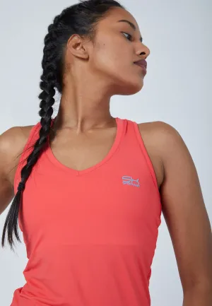 Tennis V-Neck Tank Top with racer back, peach