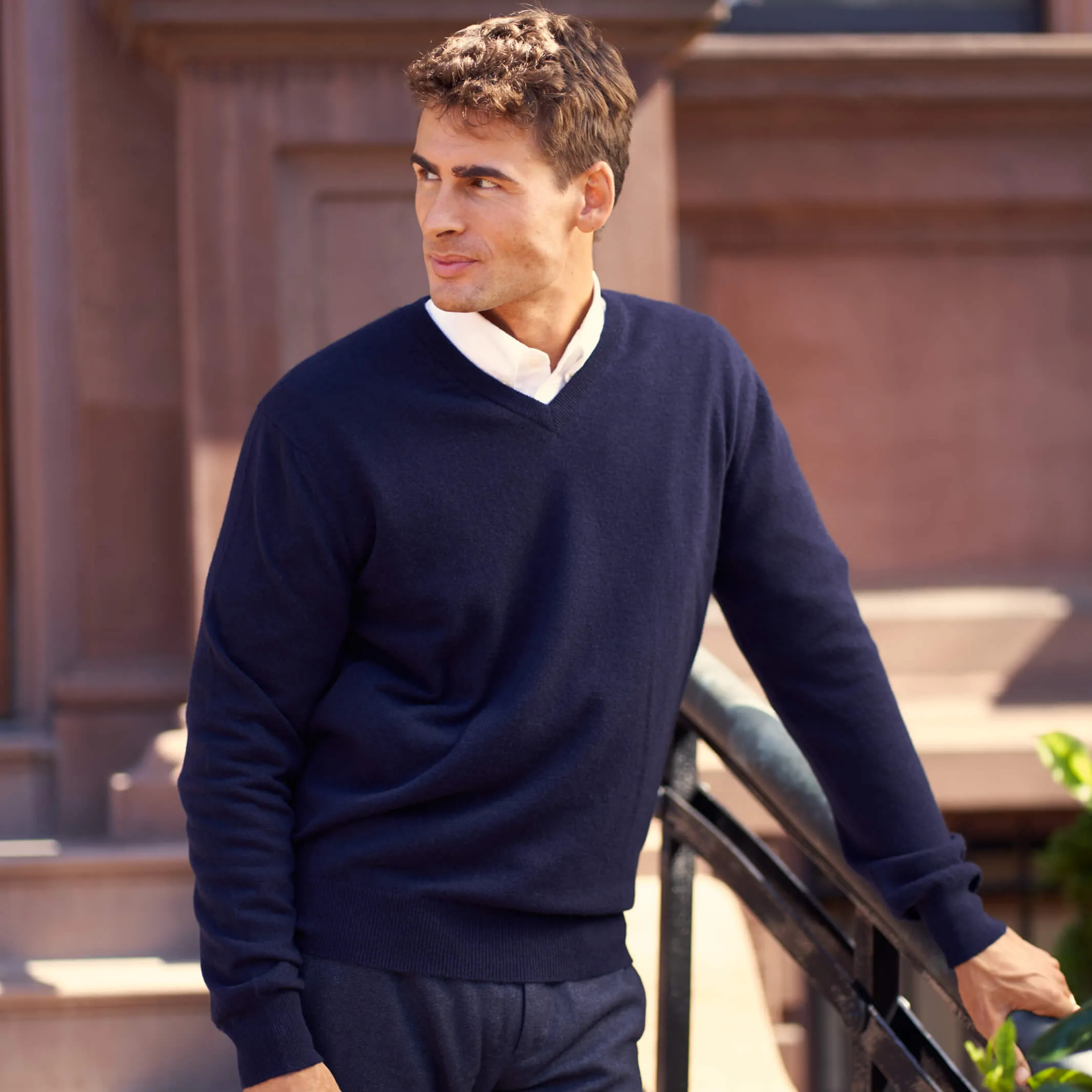 The Stewart 2-Ply Cashmere V-Neck Sweater