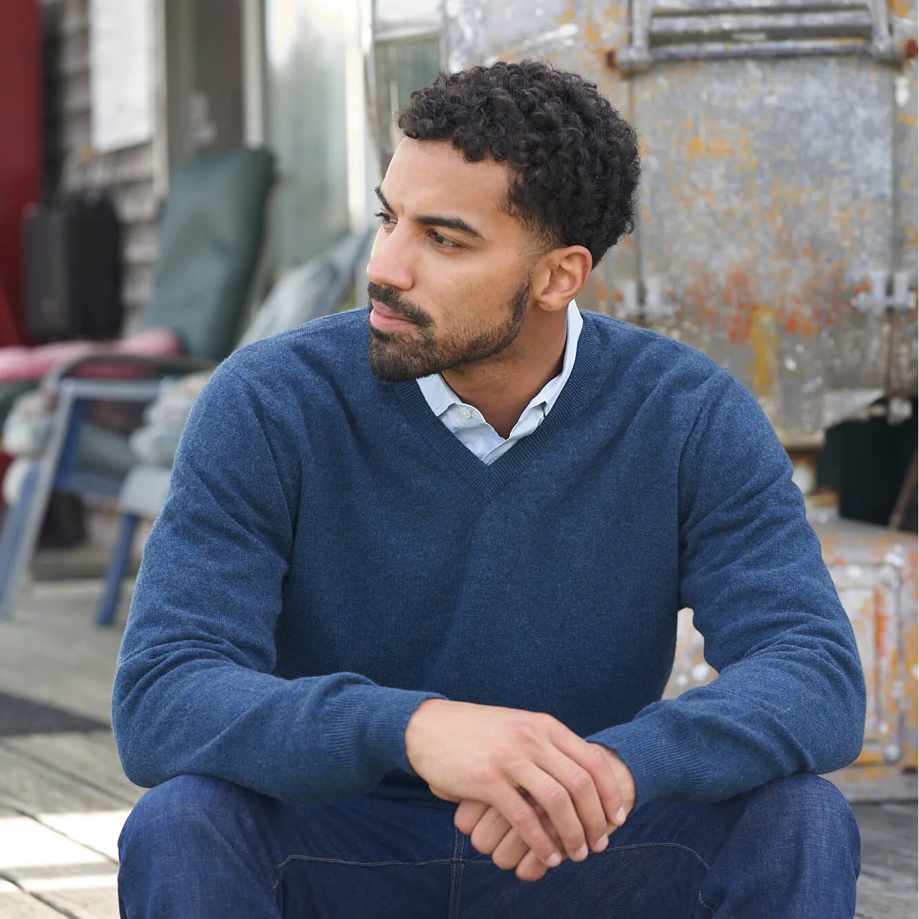 The Stewart 2-Ply Cashmere V-Neck Sweater