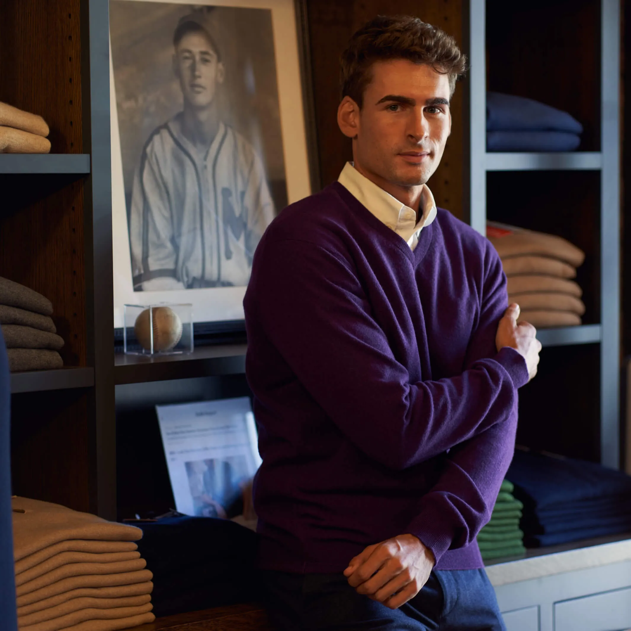 The Stewart 2-Ply Cashmere V-Neck Sweater