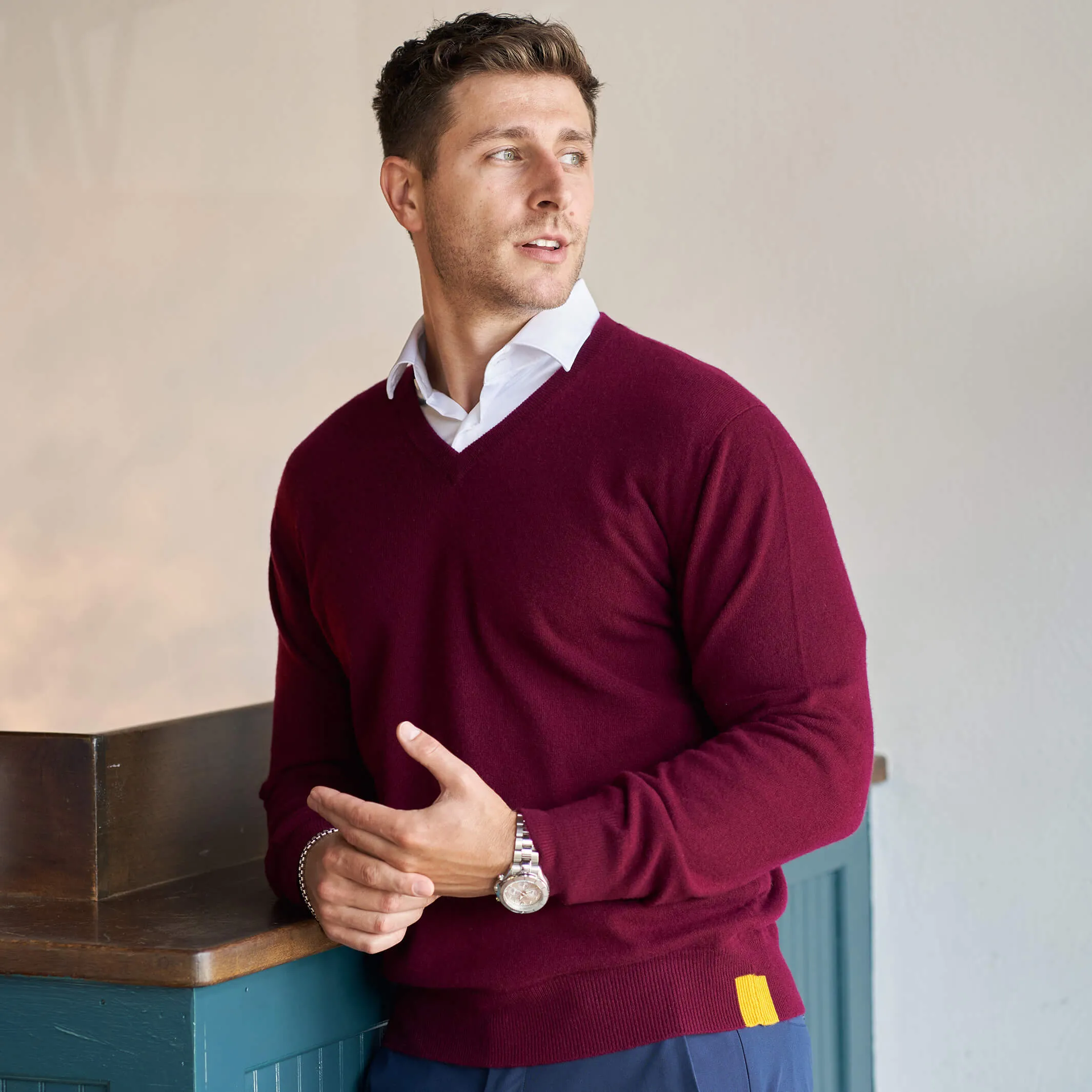 The Stewart 2-Ply Cashmere V-Neck Sweater