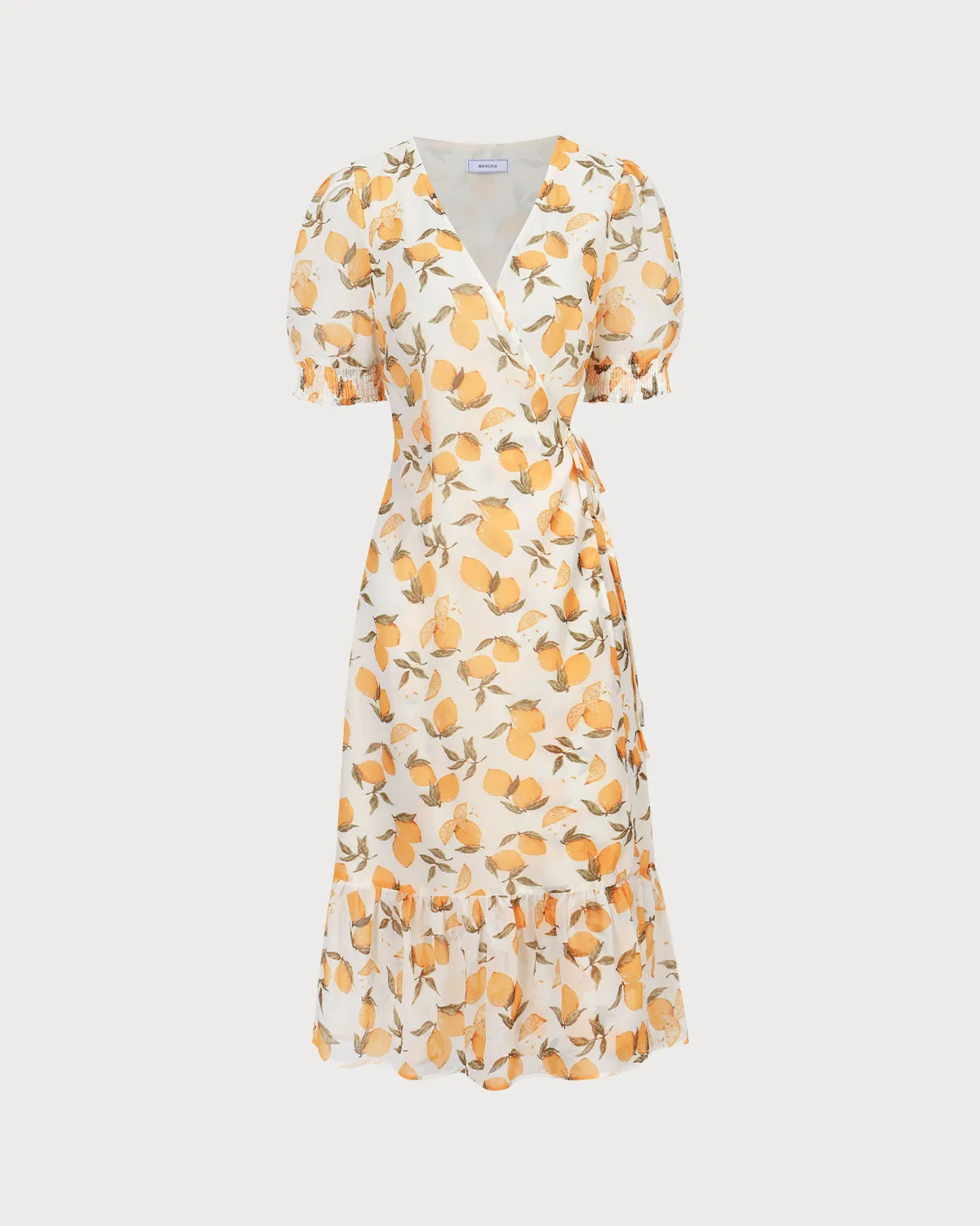 The Yellow Lemon Wrap Midi Dress